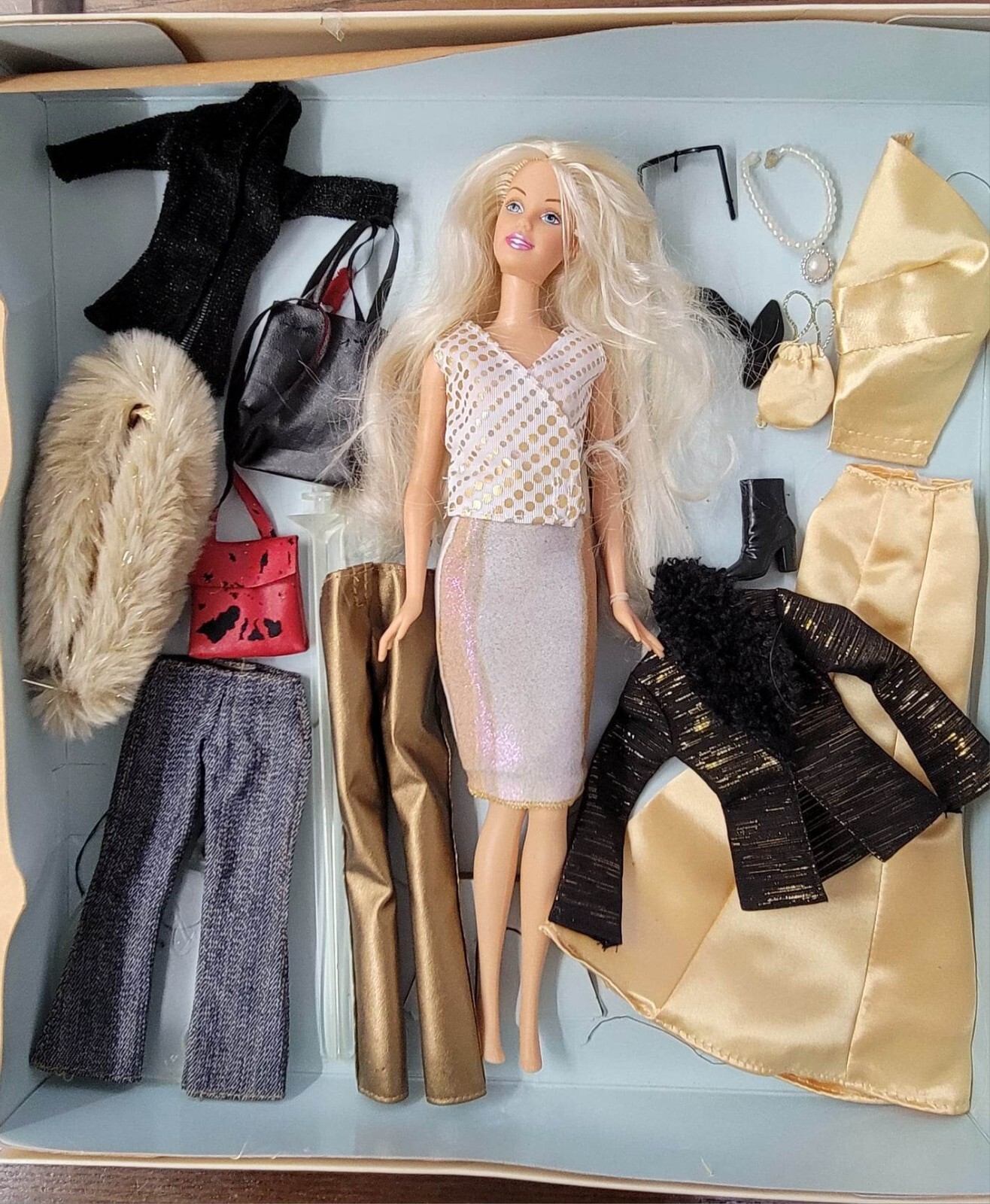 Barbie Mix ‘em Up Fashions Night & Day Outfits Doll Set C4559 2003 Mattel