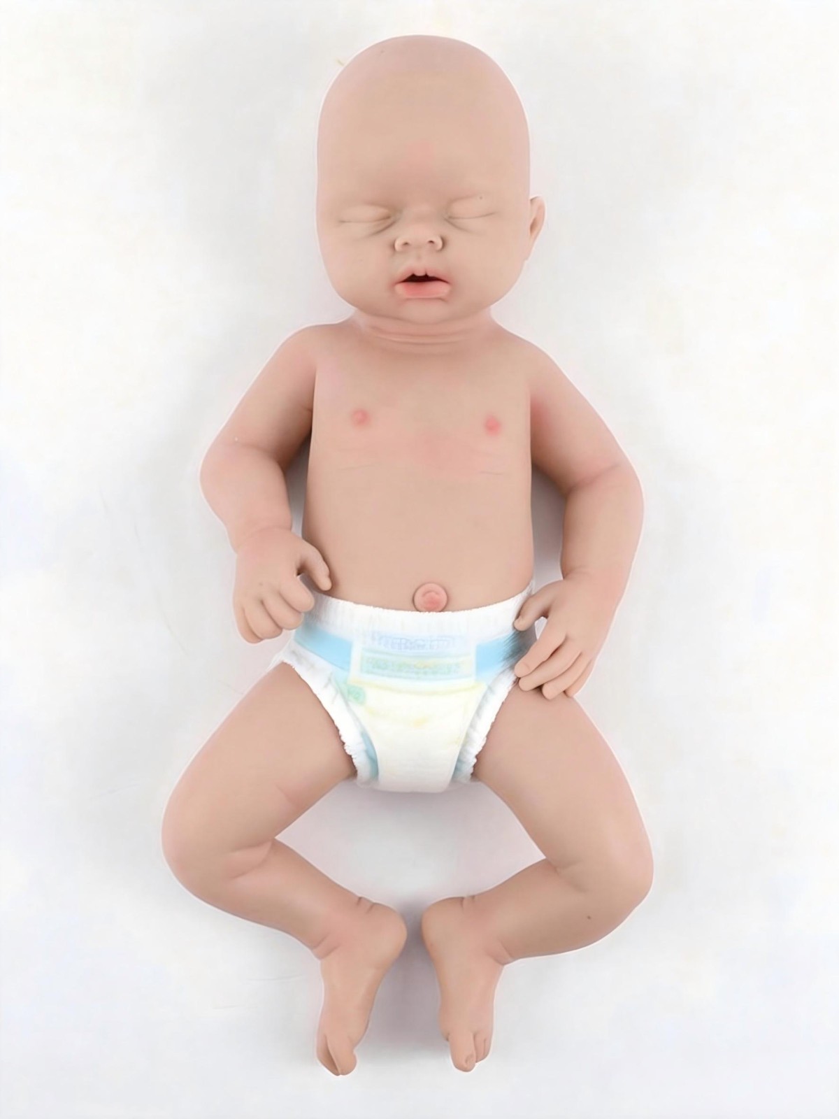 20inch Sleeping Girl Hand-painted Reborn Baby Liquid Silicone Girl Doll Washable