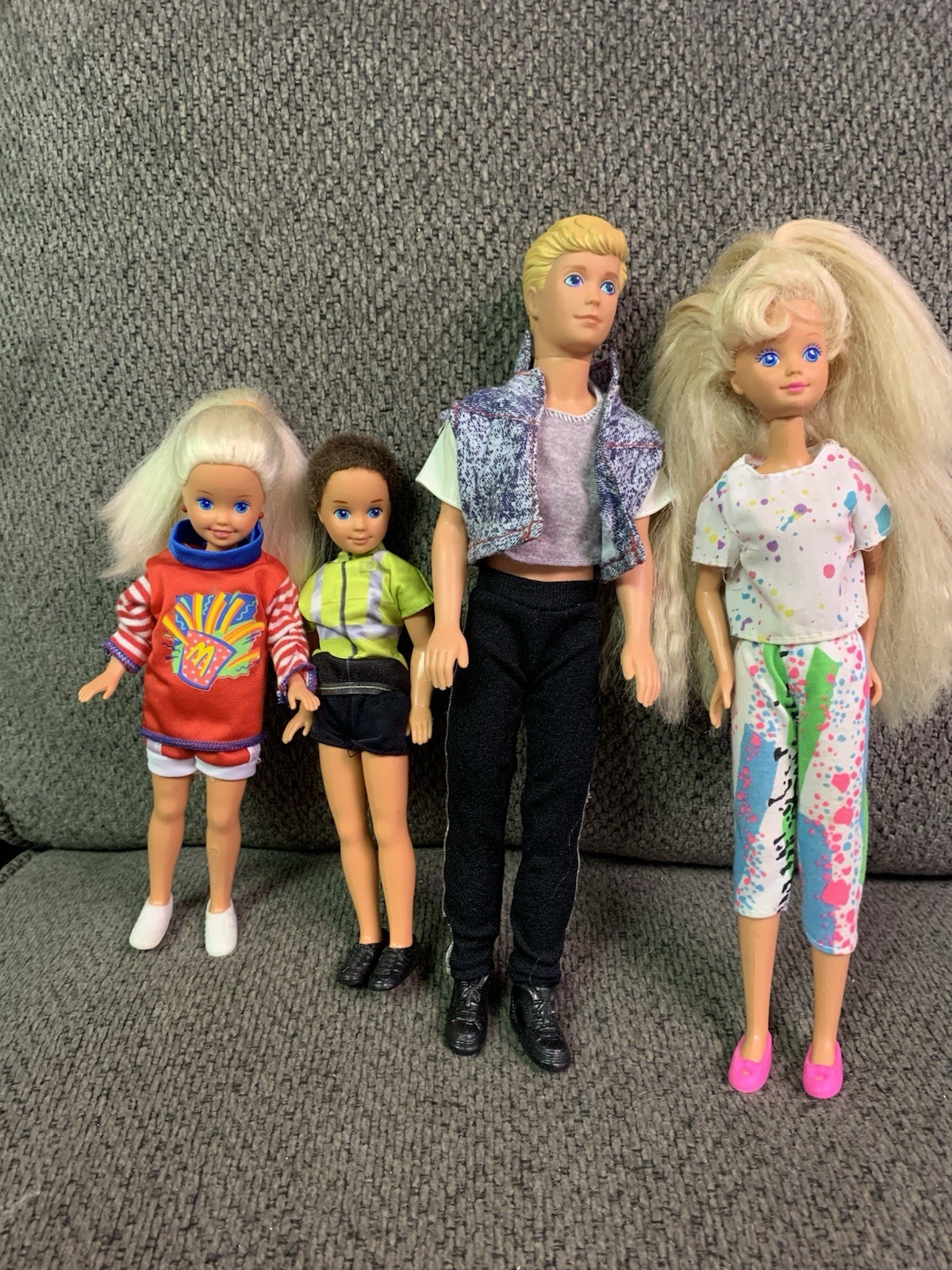Vintage Barbie Totally Hair Skipper Kevin Stacie Todd Dolls Lot Outfits Shoes