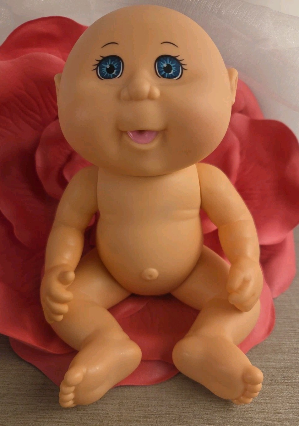 2015 Cabbage Patch Preemie hard Plastic Body, Bald,blue Eyes Drainage holes 9″