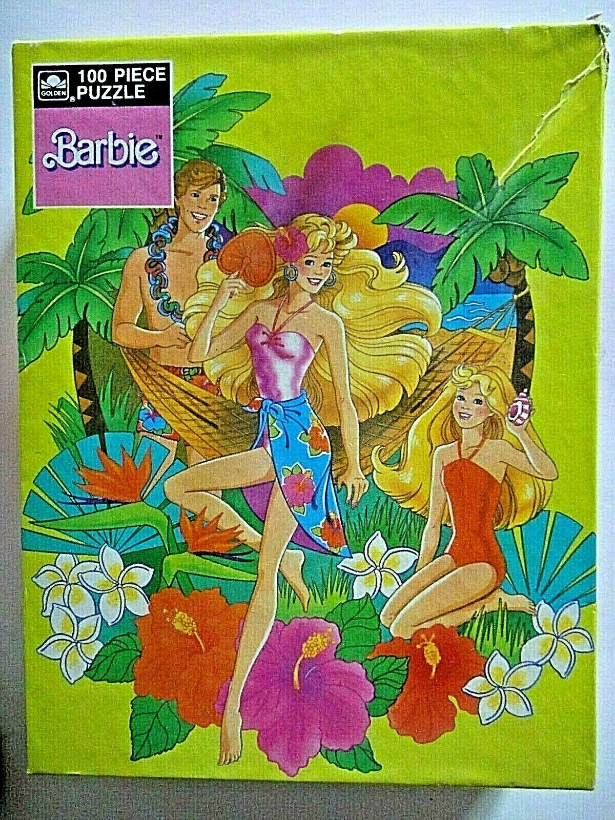 Barbie 100 piece Jigsaw Puzzle “11.5 inches x 15 inches (1989, Golden)