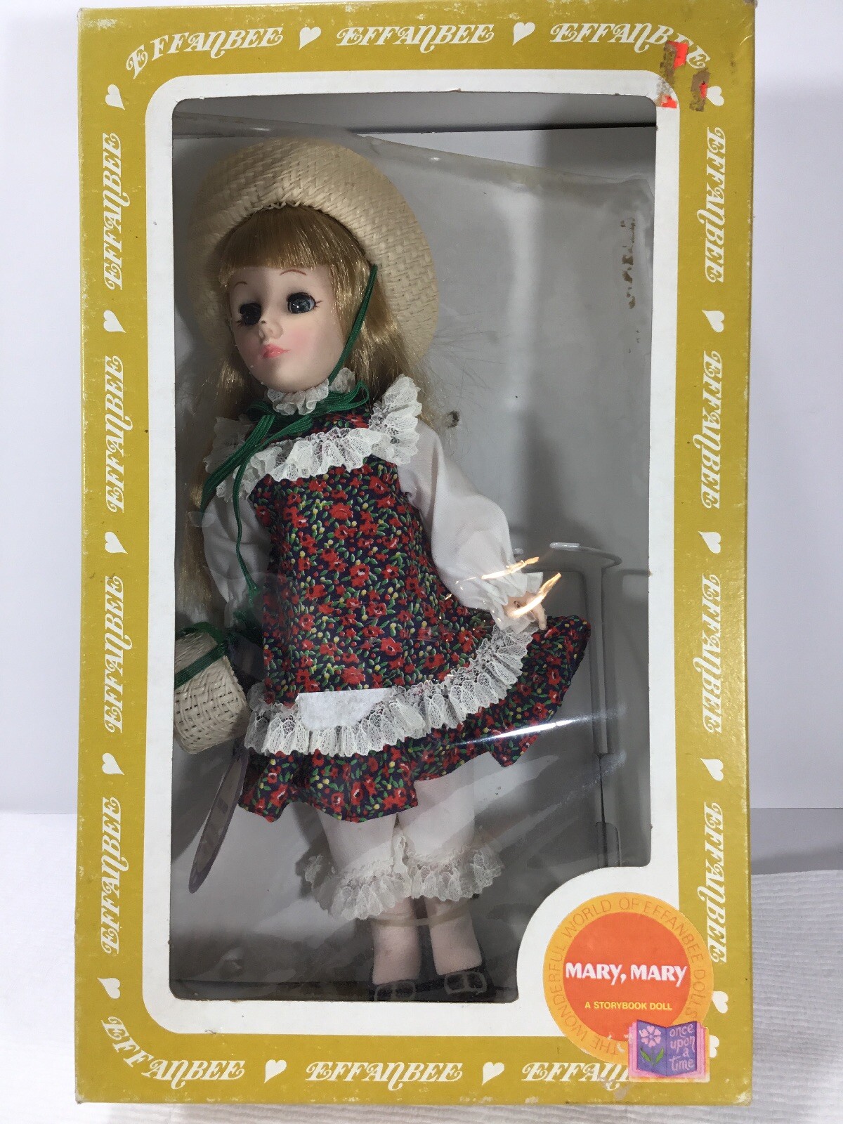 Effanbee Mary Mary Doll w/box And Tags #1179. 11” Tall With Doll Stand