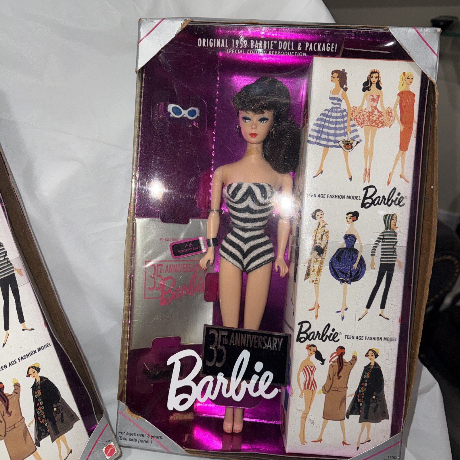 35th Anniversary Barbie Dolls (Blonde & Brunette) – Mattel #11590 & #11782