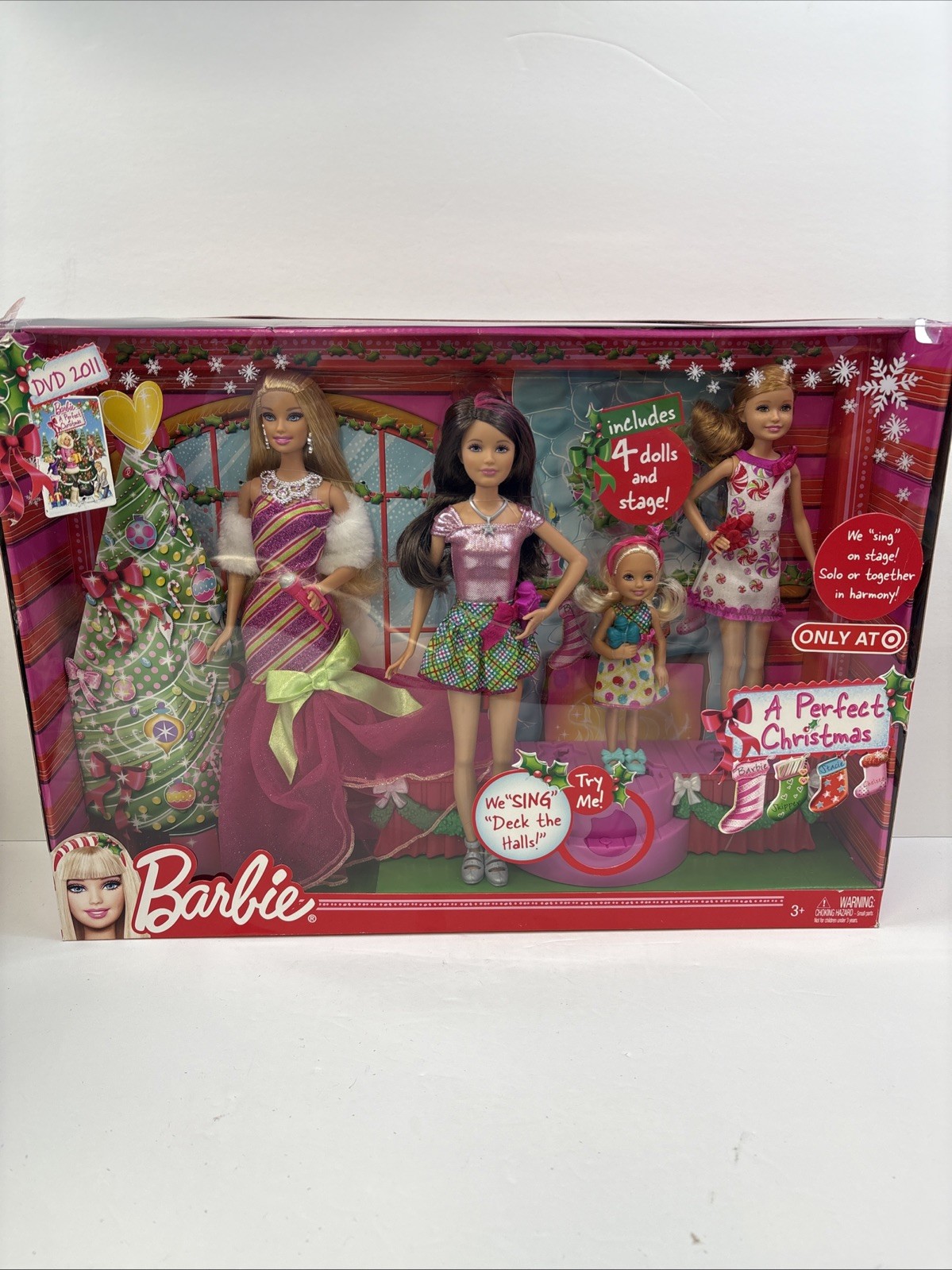 BARBIE A PERFECT CHRISTMAS HOLIDAY SISTERS DOLL GIFT SET V6986 2011 Target! NEW