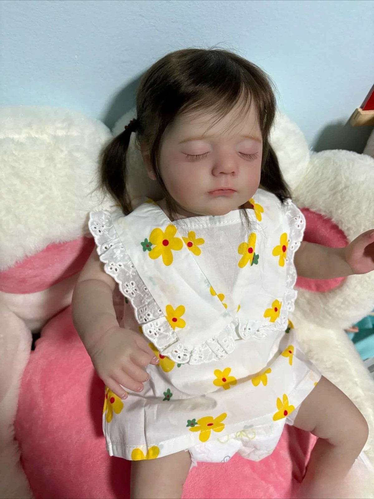 19in Lifelike Newborn Reborn Baby Doll Weighted Girl Asian Hand-Rooted Hair Gift