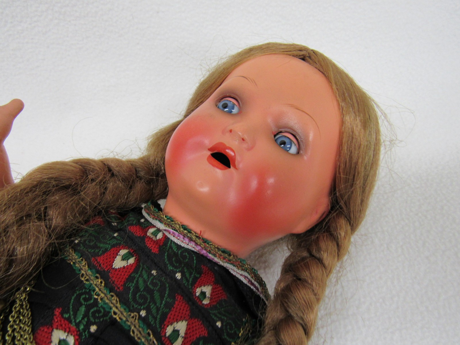 Antique German Composition Doll Marked 42 Glass Sleep Eyes