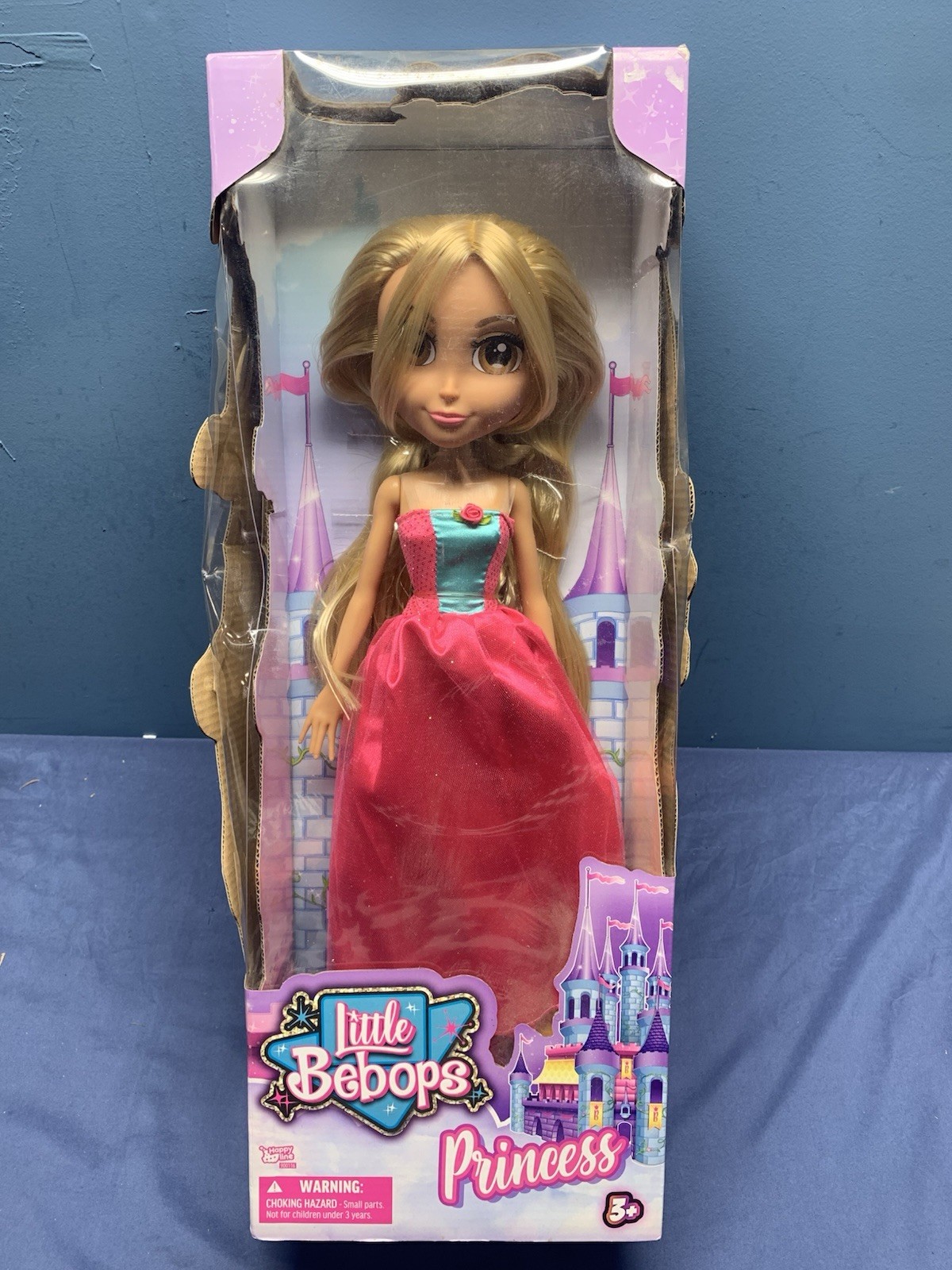 Little Bebops Happy Line Doll 20″ Princess Rare Pink Dress Damage Box New
