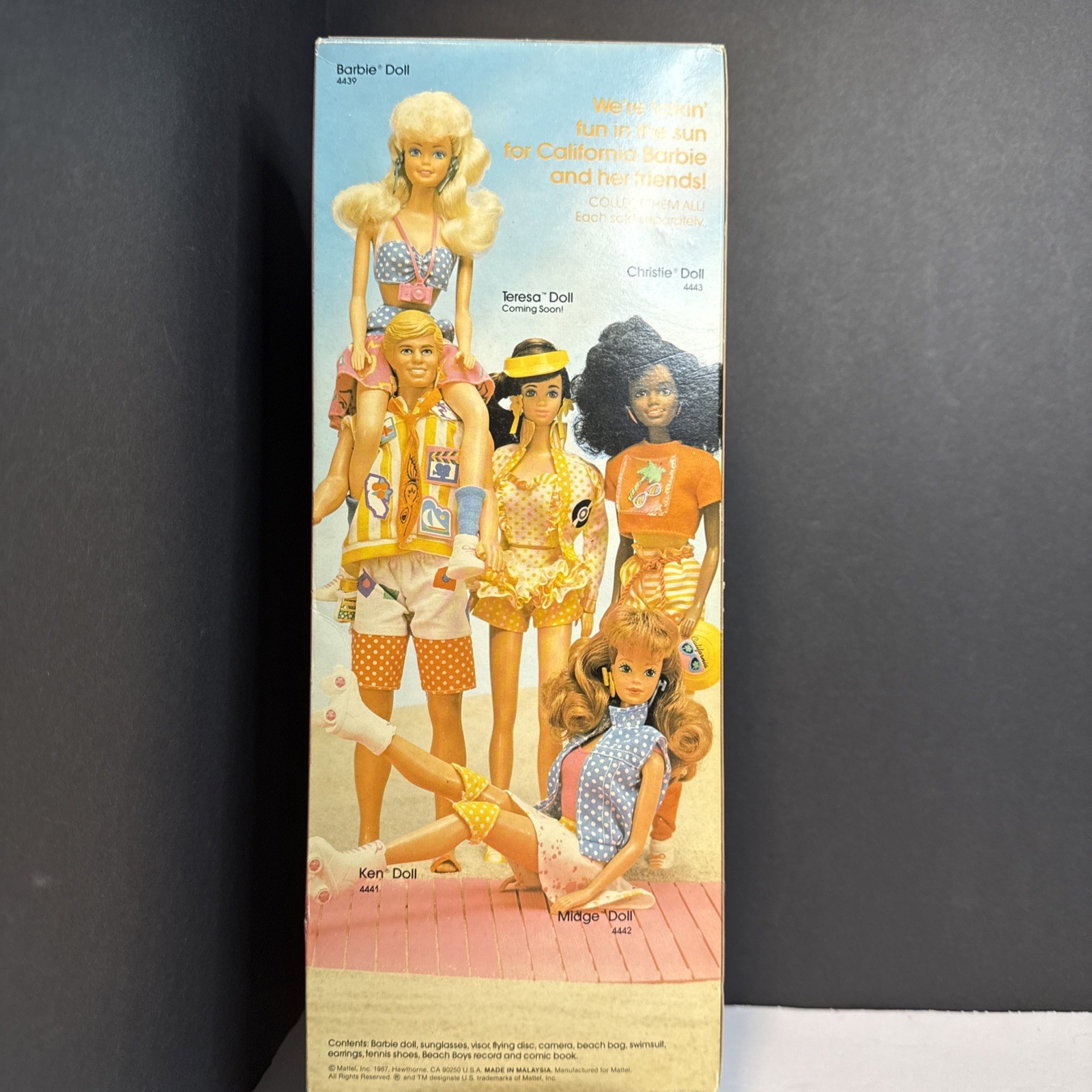 1987 VTG CALIFORNIA DREAM BARBIE Beach Boys Record #4439 Mattel NRFB