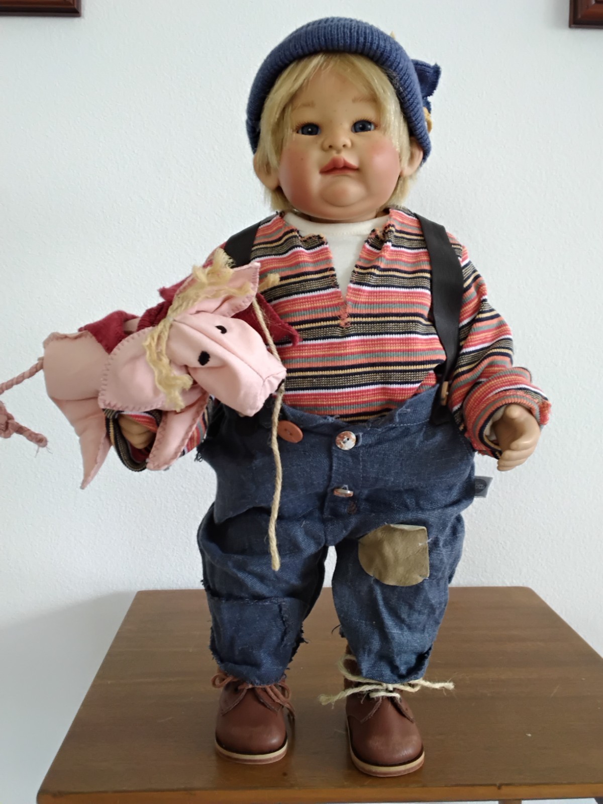 Gotz Susi Eimer Boy Doll Eder 19.5” with his Pig 1999 Vinyl Jointed Hip & Knees