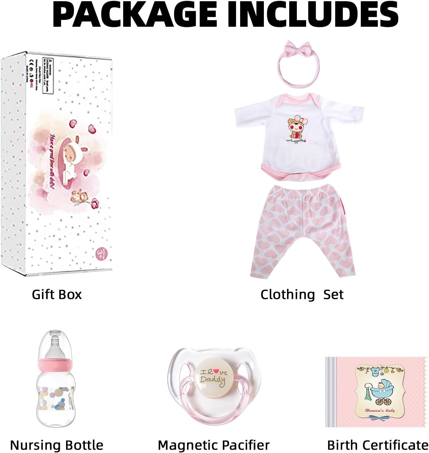 Anatomically Correct 18″ Reborn Baby Doll with Accessories for Imaginative Play