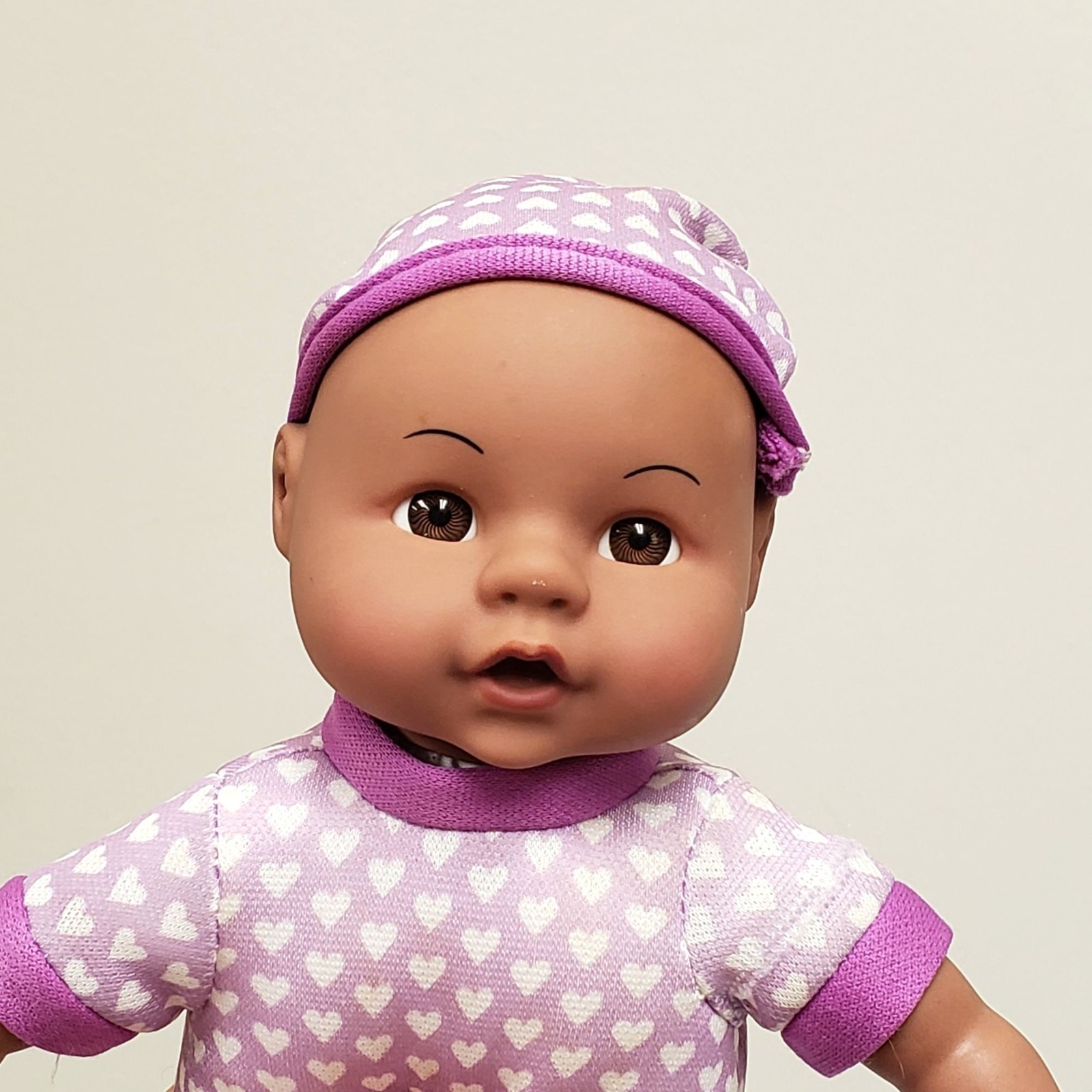 Cititoy 8″ Baby Doll Purple Heart Romper PJs Hat Vinyl 2015 Plush