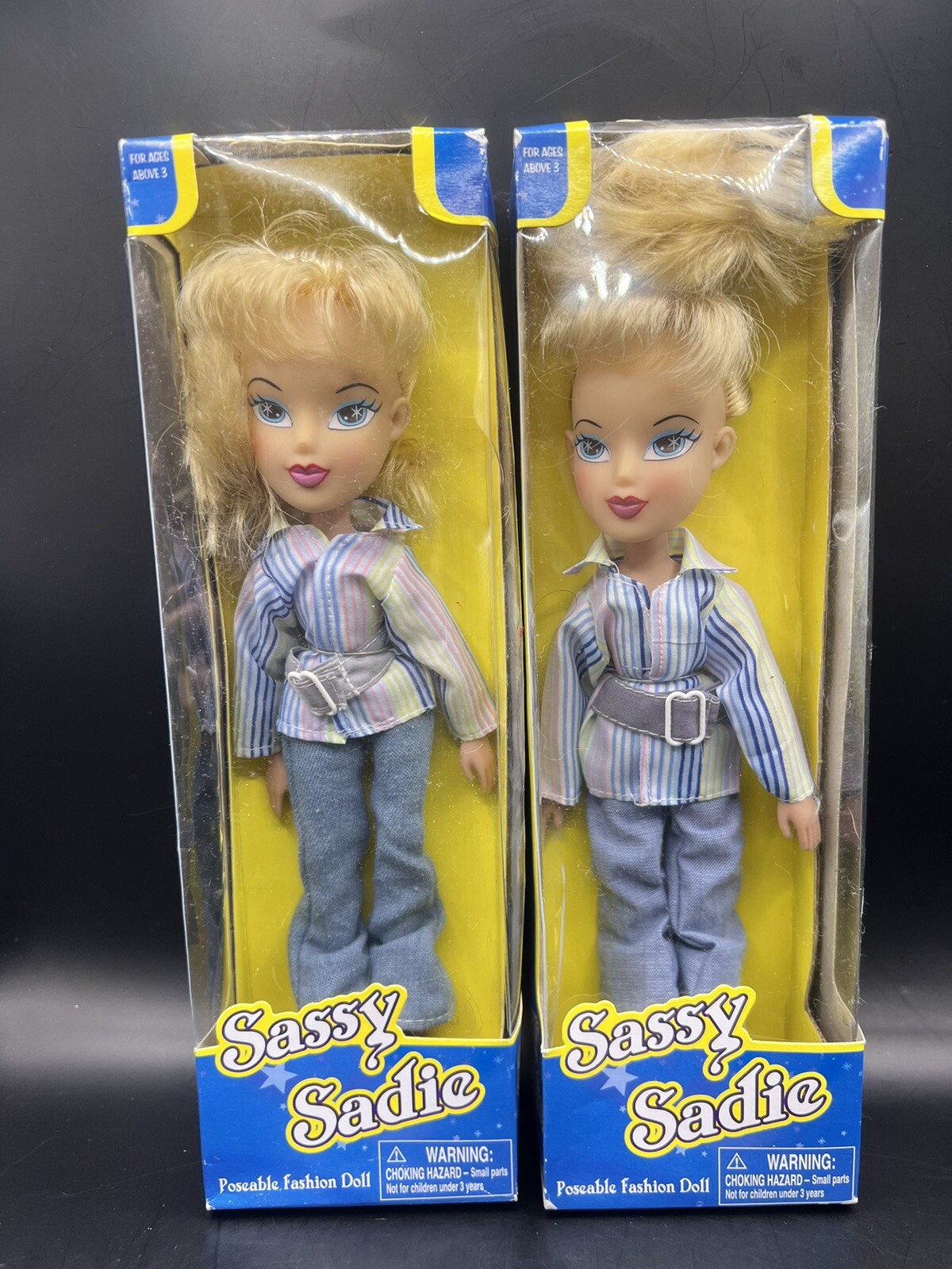 VTG 2004 SASSY Sadie Poseable Fashion Doll Bratz Clone Set of 2 In Boxes