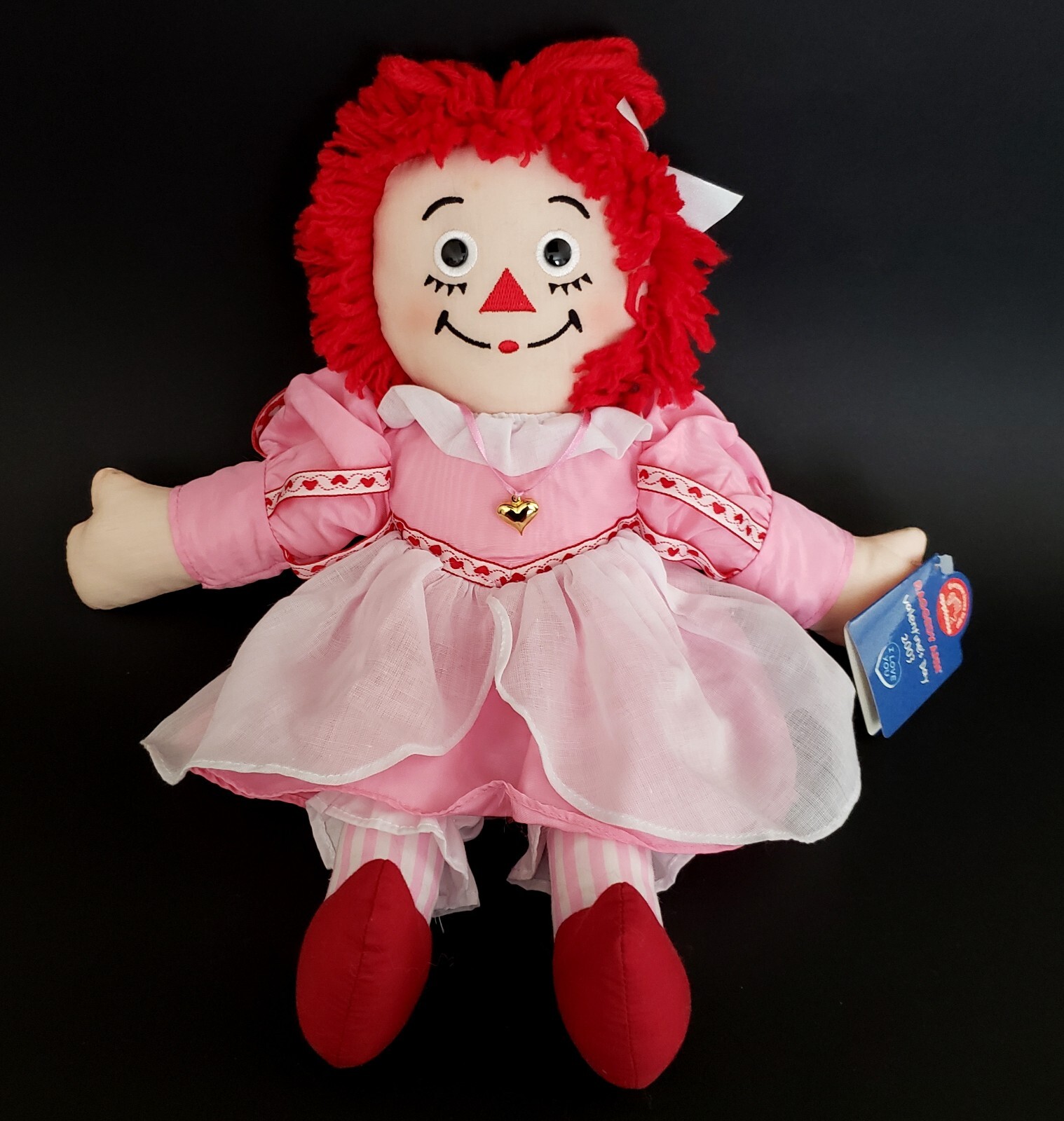 Vintage 16″ RAGGEDY ANN Valentine’s Day Doll by APPLAUSE NOS – New-Old-Stock