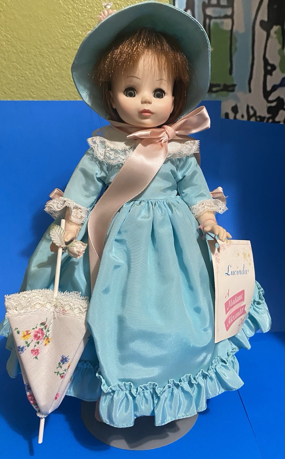 Madame Alexander Lucinda 13” Doll Turquoise Dress Orig Box-tag