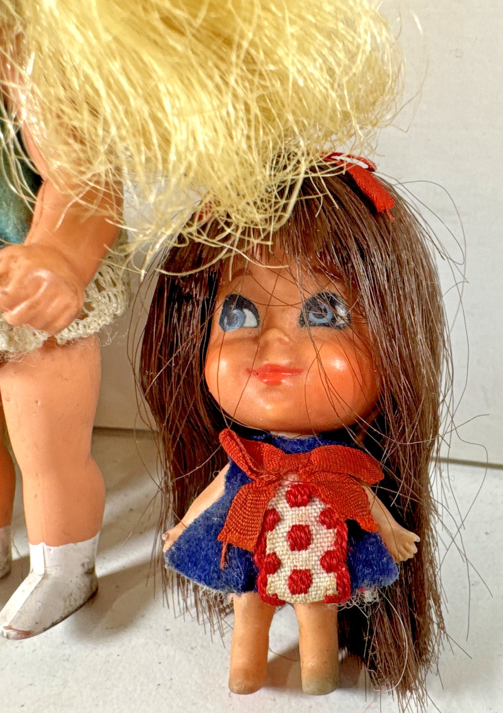 MATTEL LIDDLE KIDDLES Liz &Lilac Kiddle 2″ AND 4″Suki Skediddle 1960’s READ!