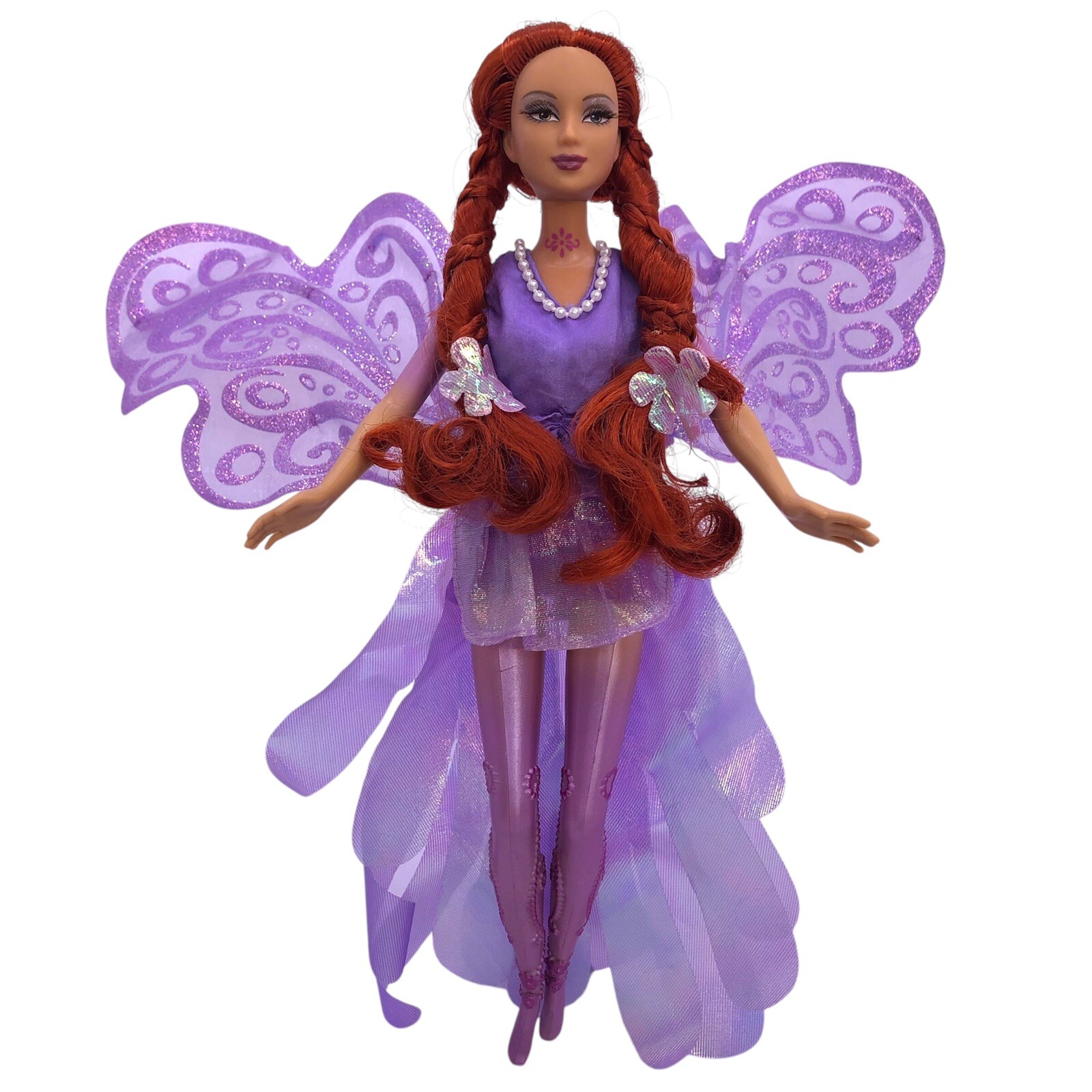 1999 Barbie Fairytopia Fairy Lenara Doll Red Hair Rooted Lashes & Wings *READ*
