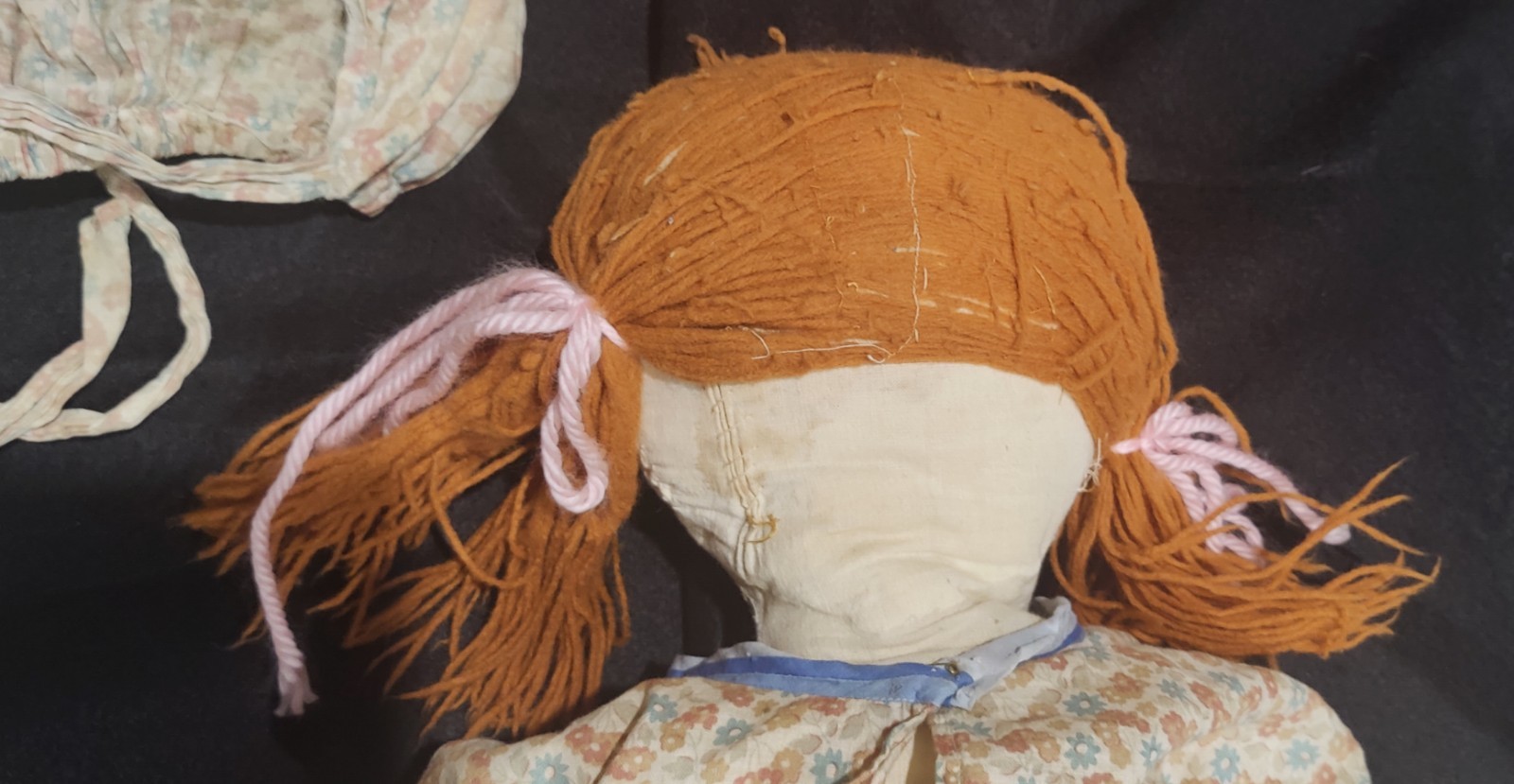 2X’s Vintage Dolls /Embroidered Face / All Fabric / Very Old / Rare Fine