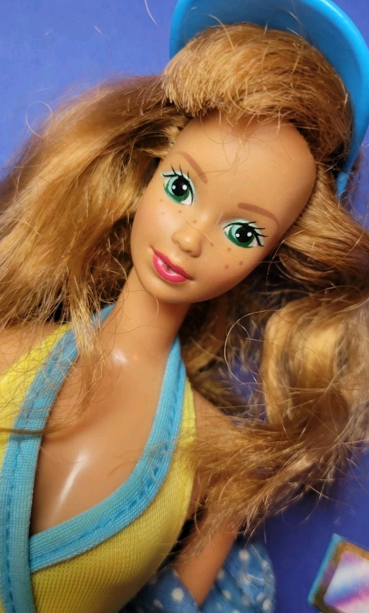 ? 1987 California Midge Barbie Doll Steffie Face Freckles Red hair Leg Spot Vtg