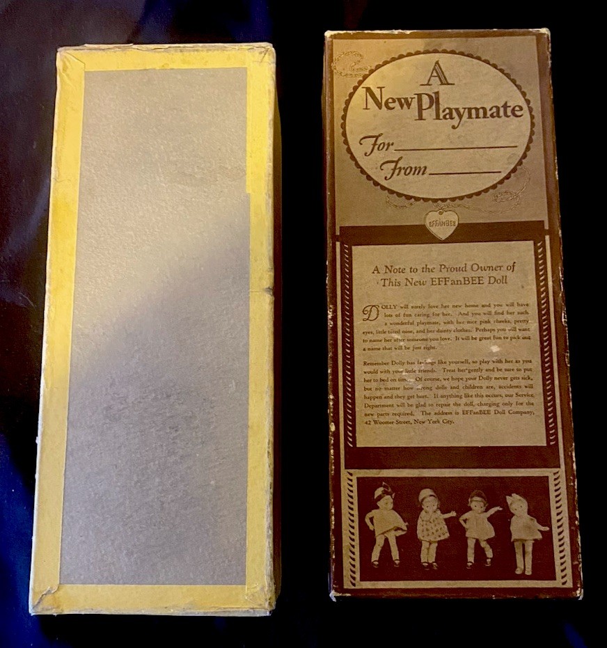 Rare Vintage 1930s Effanbee Patsyette Empty Box Factory Stamp COLORED Variation