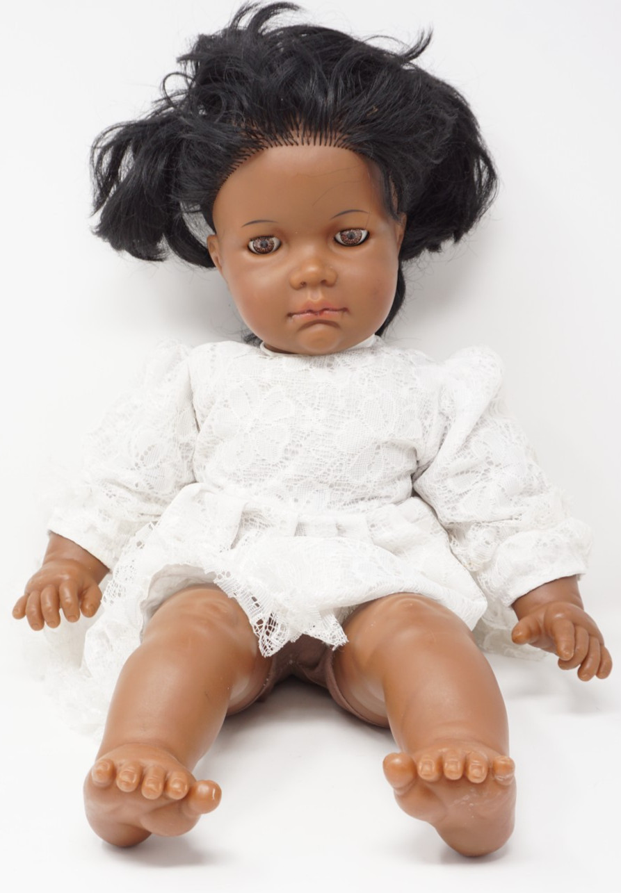 Vintage 22″ Lissi Batz Aletha Doll African American Made in Germany Signed