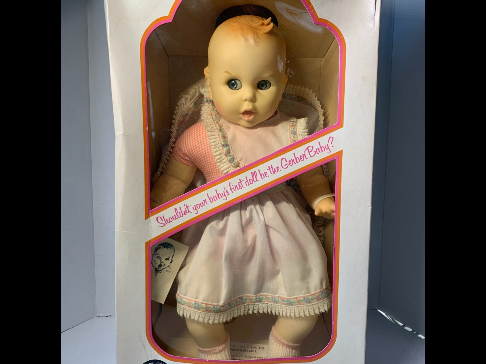 1979 Gerber Baby Doll 17″ w/Side moving eyes, Atlanta Novelty Inc.