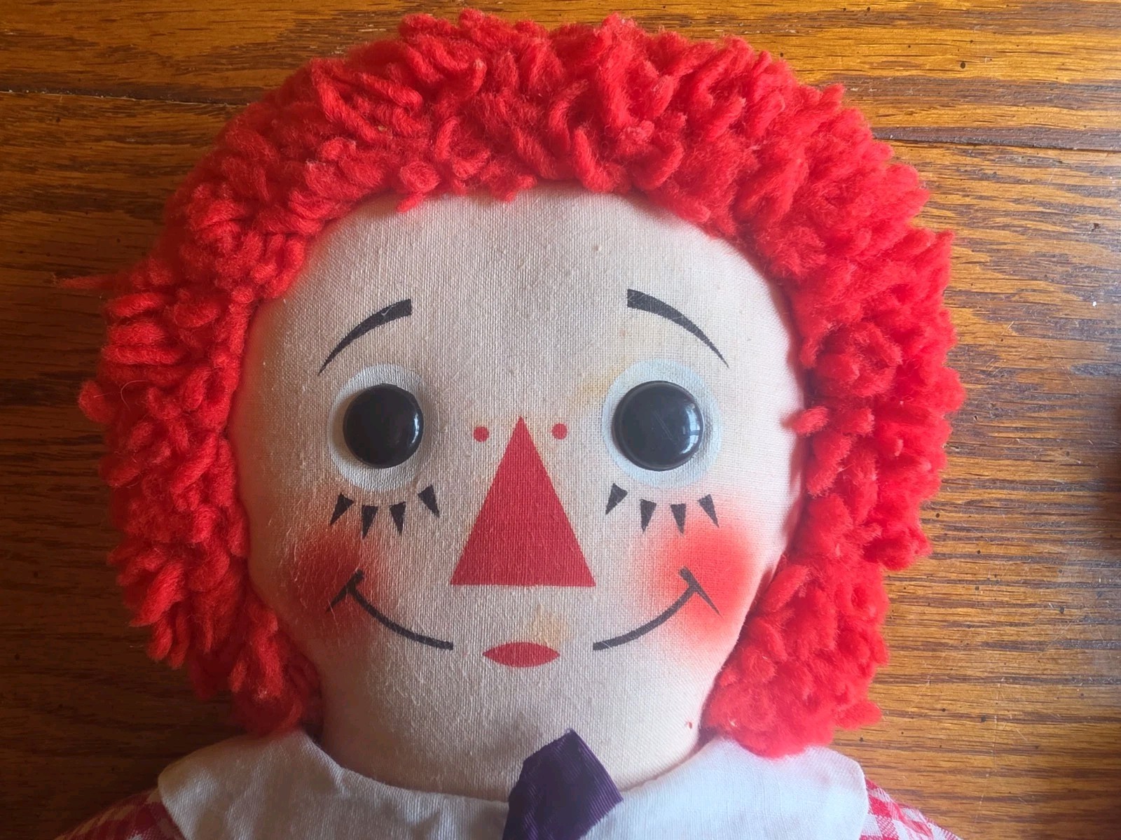 Vtg Raggedy Ann and Andy Knickerbocker Dolls 1960s Button eyes READ