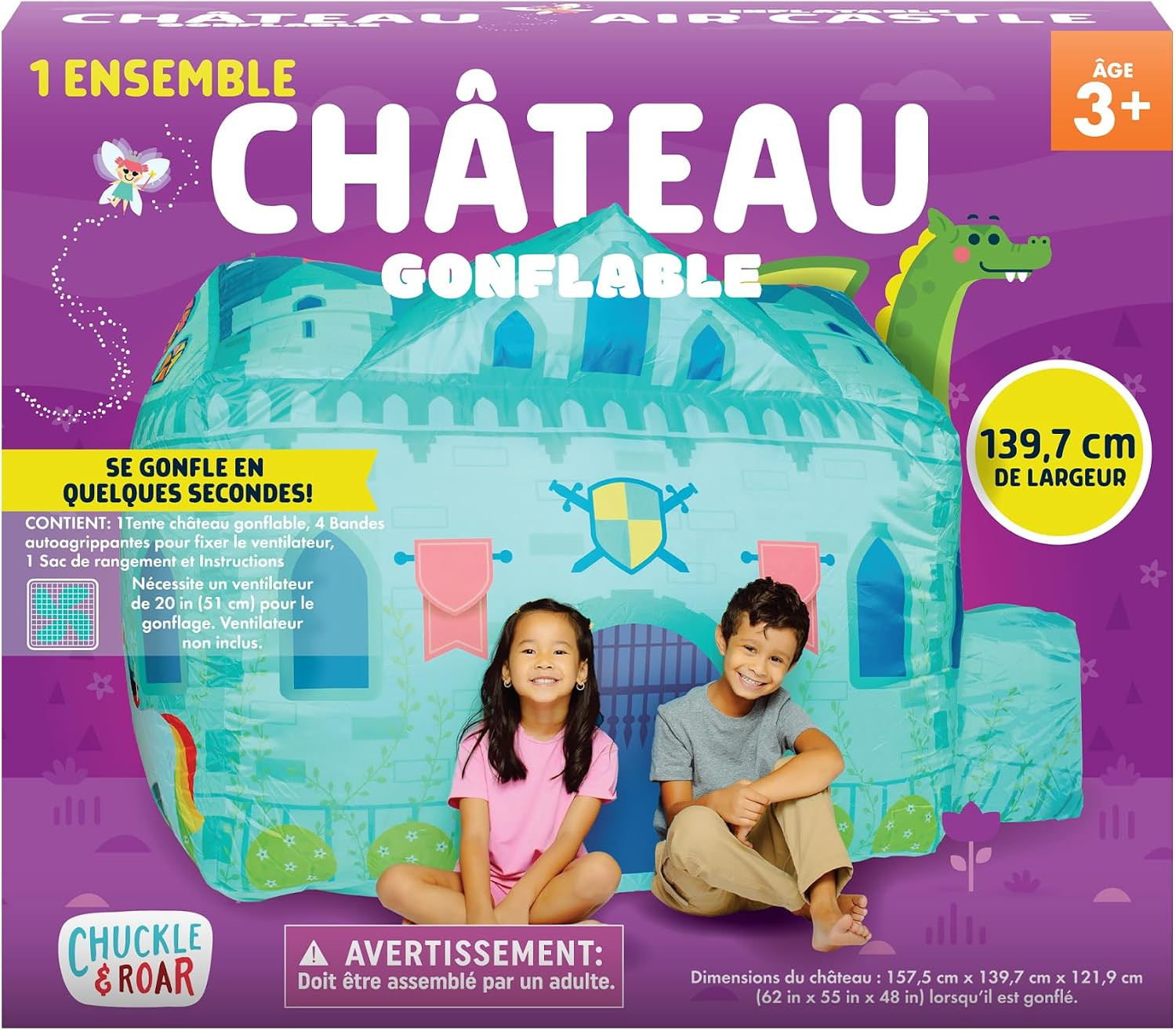 Inflatable Air Castle Play Tent – 4.5 Ft Tall Indoor Inflatable Castle, No Poles