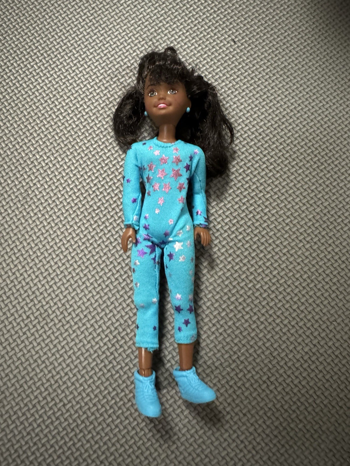 Mattel Barbie Vintage 1995 Gymnastics Dolls Janet Jointed Set Blue Outfit Black