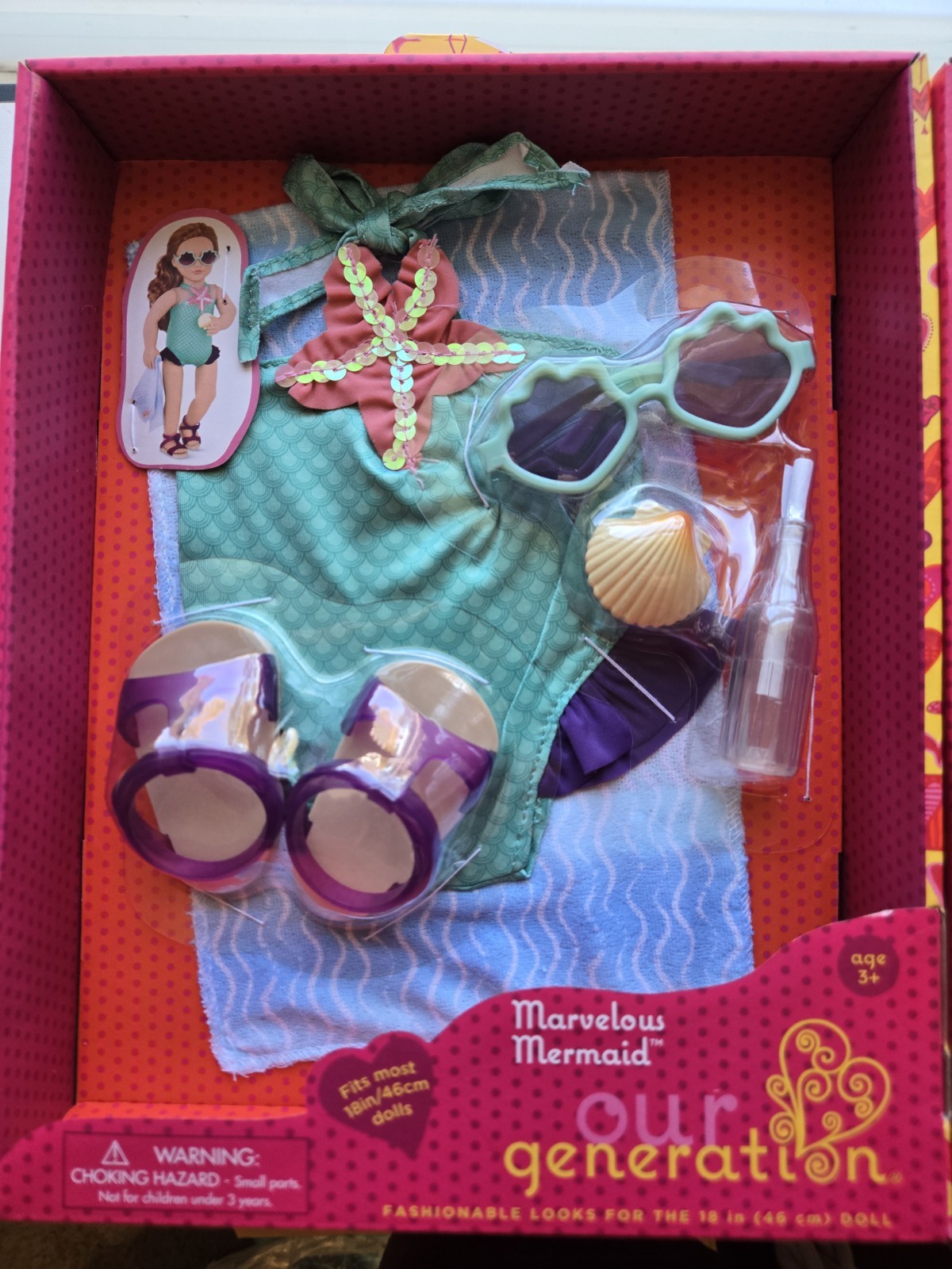 Our Generation Playtime Pets Cat Fish Mermaid Bathing Suit Lot 18″ Doll Clothes