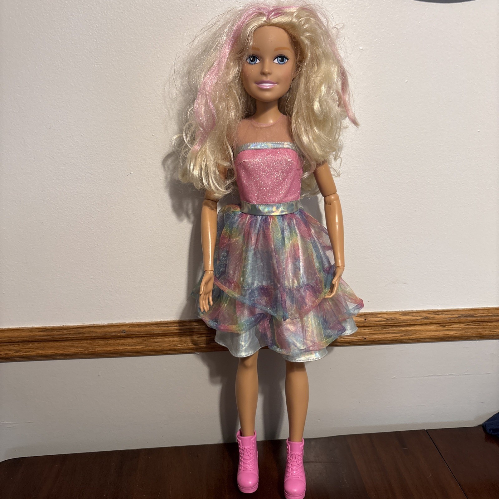 Just Play Mattel Barbie Doll-My Size 28” Articulated Arms In Full Outfits Shoes