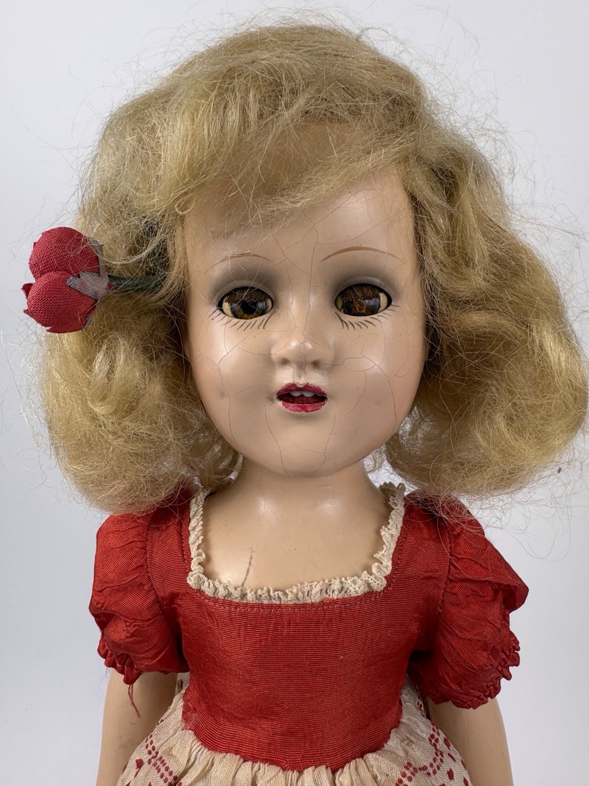 Gorgeous Composition 14 Inch Original Sonja Henie Doll In Tagged Dress!