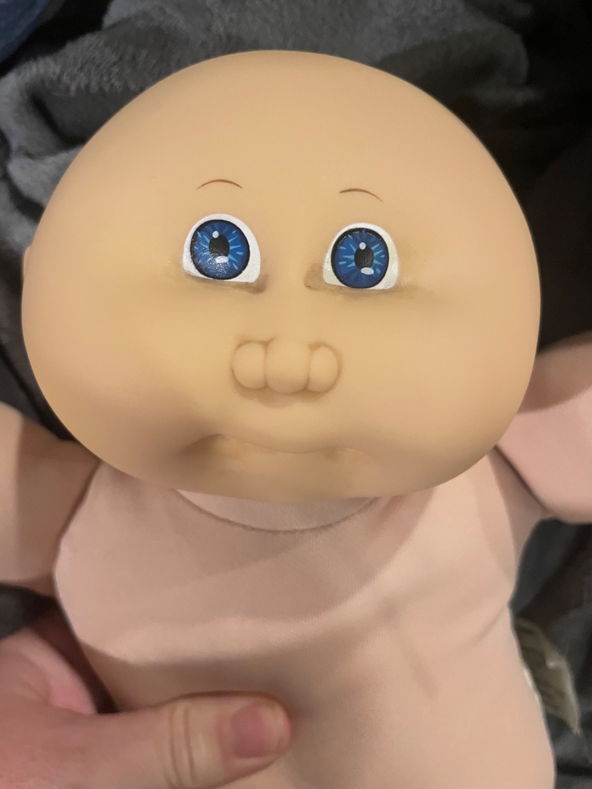 Cabbage Patch Kids Doll Bald Boy Blue Eyes KT HM1 1985 in HTF Jacket Jeans Top