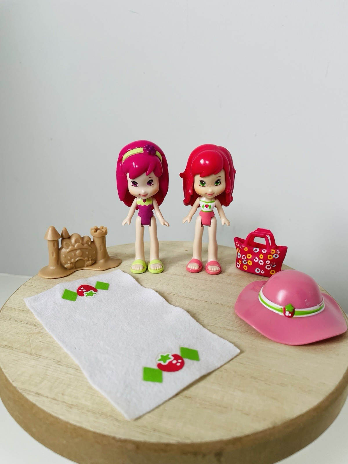 Strawberry Shortcake & Raspberry Torte Beach Pool Day Set Flip Flops Sand Castle