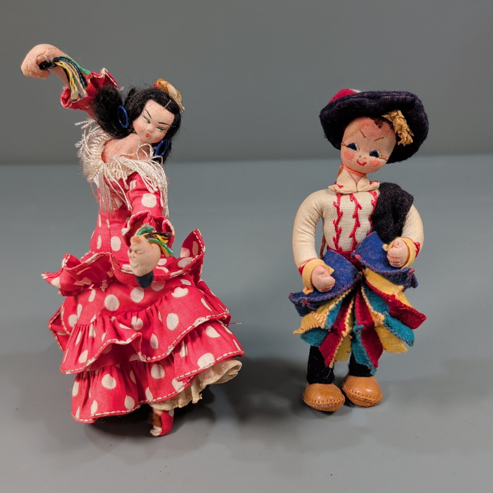 Vtg Pair Spanish Flamenco Dancer & Mascotes Maria Helena Portugal Doll 1979