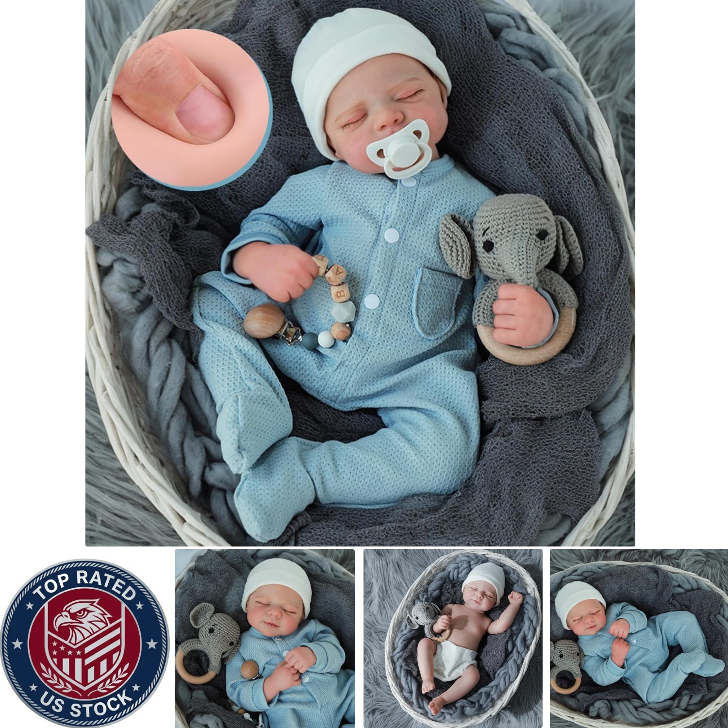 Handcrafted Reborn Baby Doll with Realistic Features – Ideal for Nurturing Play