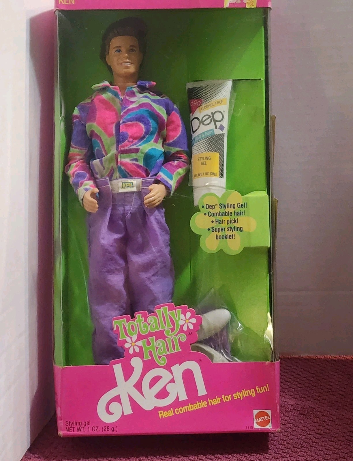 Mattel Barbie 1991 Totally Hair Ken #1115 NIB Light Wear on Box