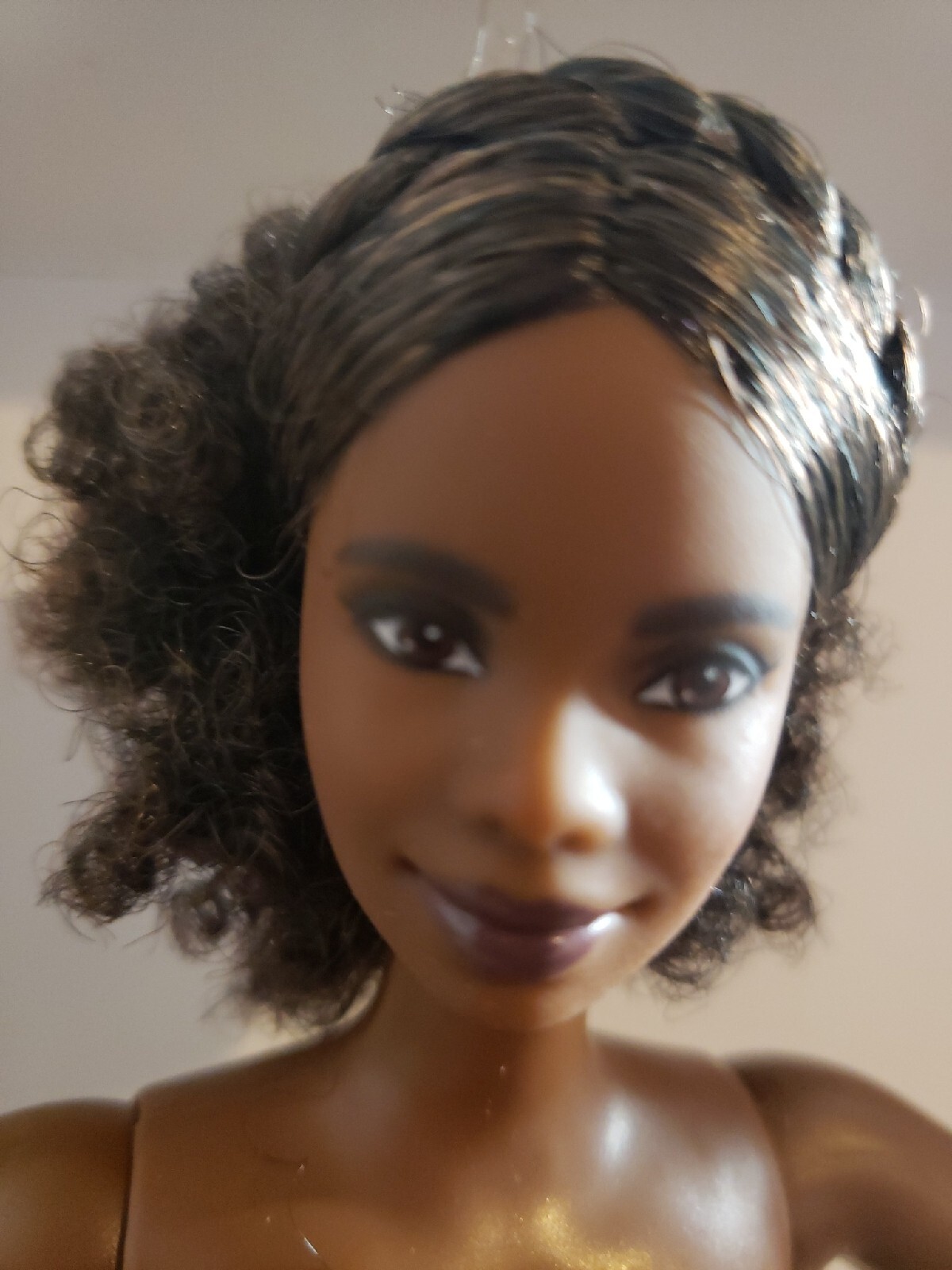 NEW 2023 NUDE Barbie Curvy SEMI-ARTICLATED AFRICAN AMERICAN DOLL, CURLY UPDO