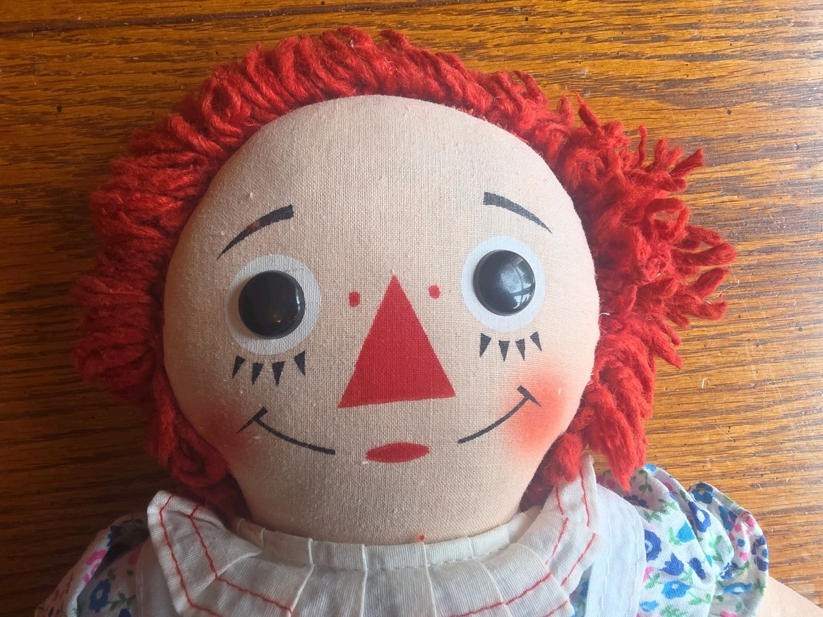 Vtg Raggedy Ann and Andy Knickerbocker Dolls 1960s Button eyes READ