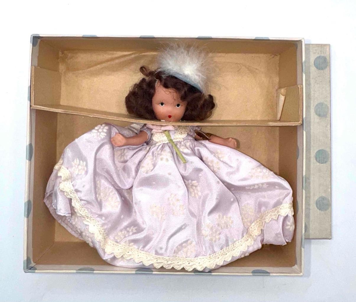 Nancy Ann Storybook Doll NASB Bisque, BEAUTY Beauty & The Beast #156, 1940s MIB