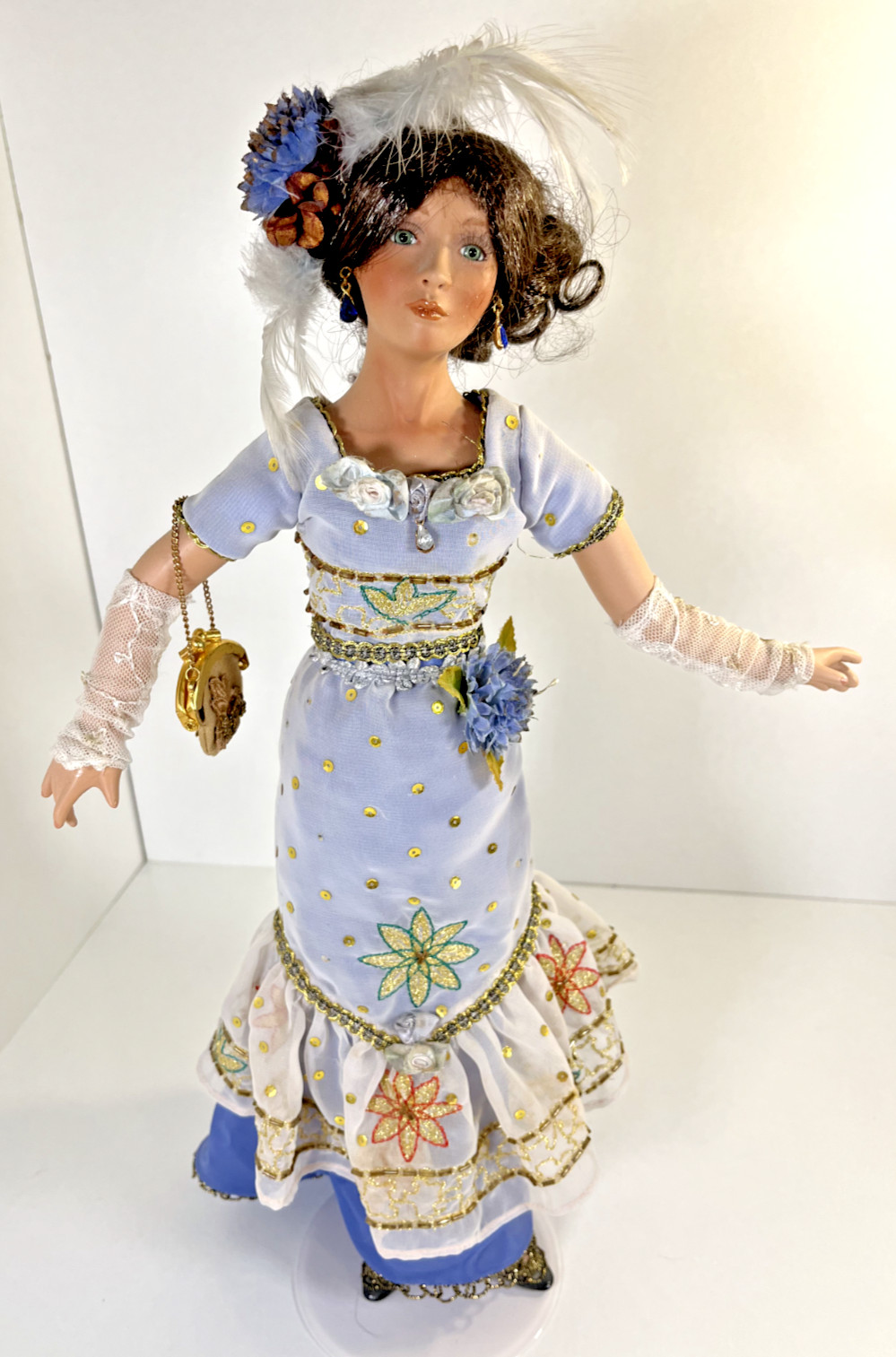 Kate by Kathleen Hill Pocelain Doll Collection Vintage Green Eyes