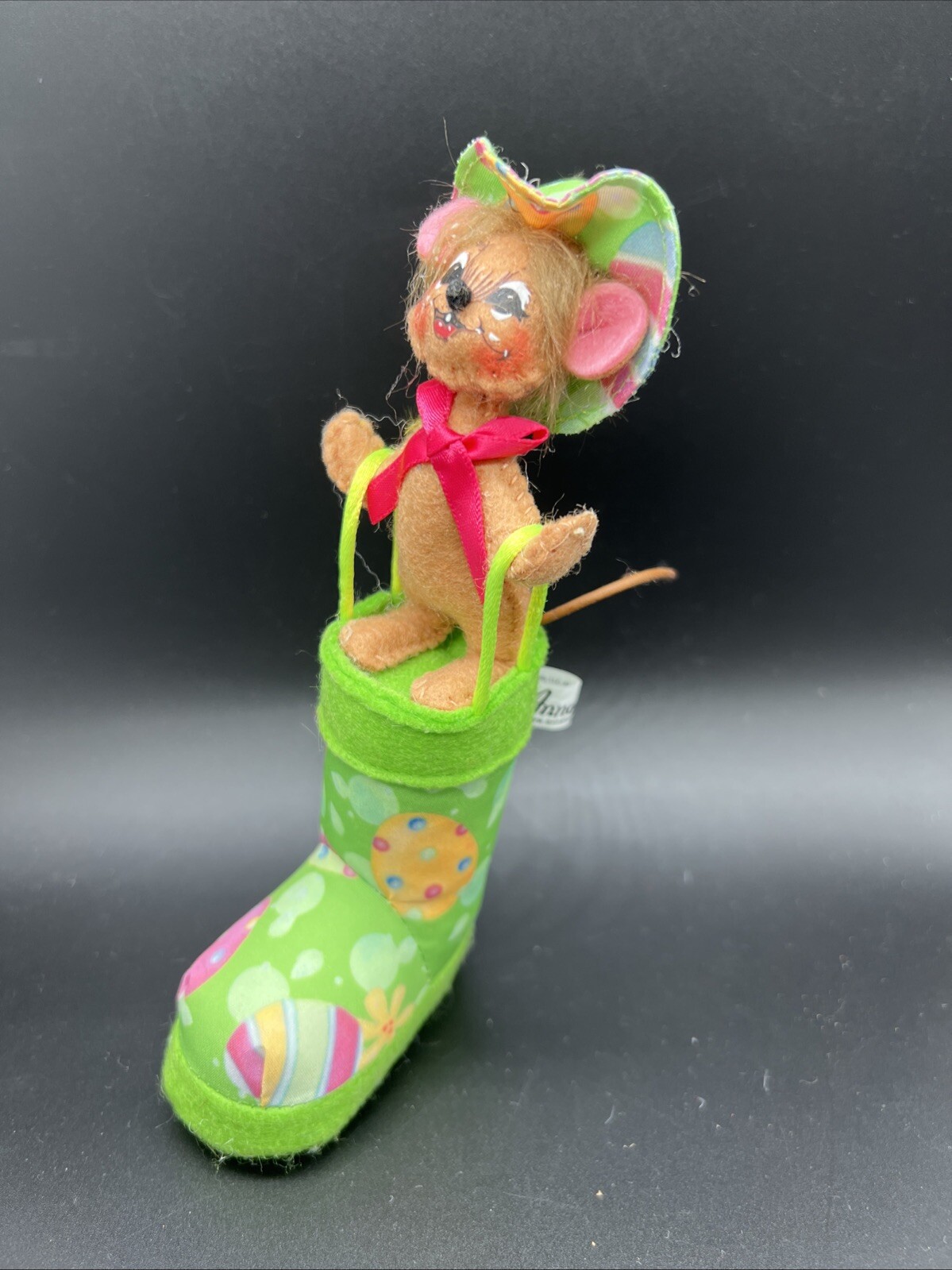 Annalee Green Rain Boot Mouse Easter Egg Spring Doll Mice Decor
