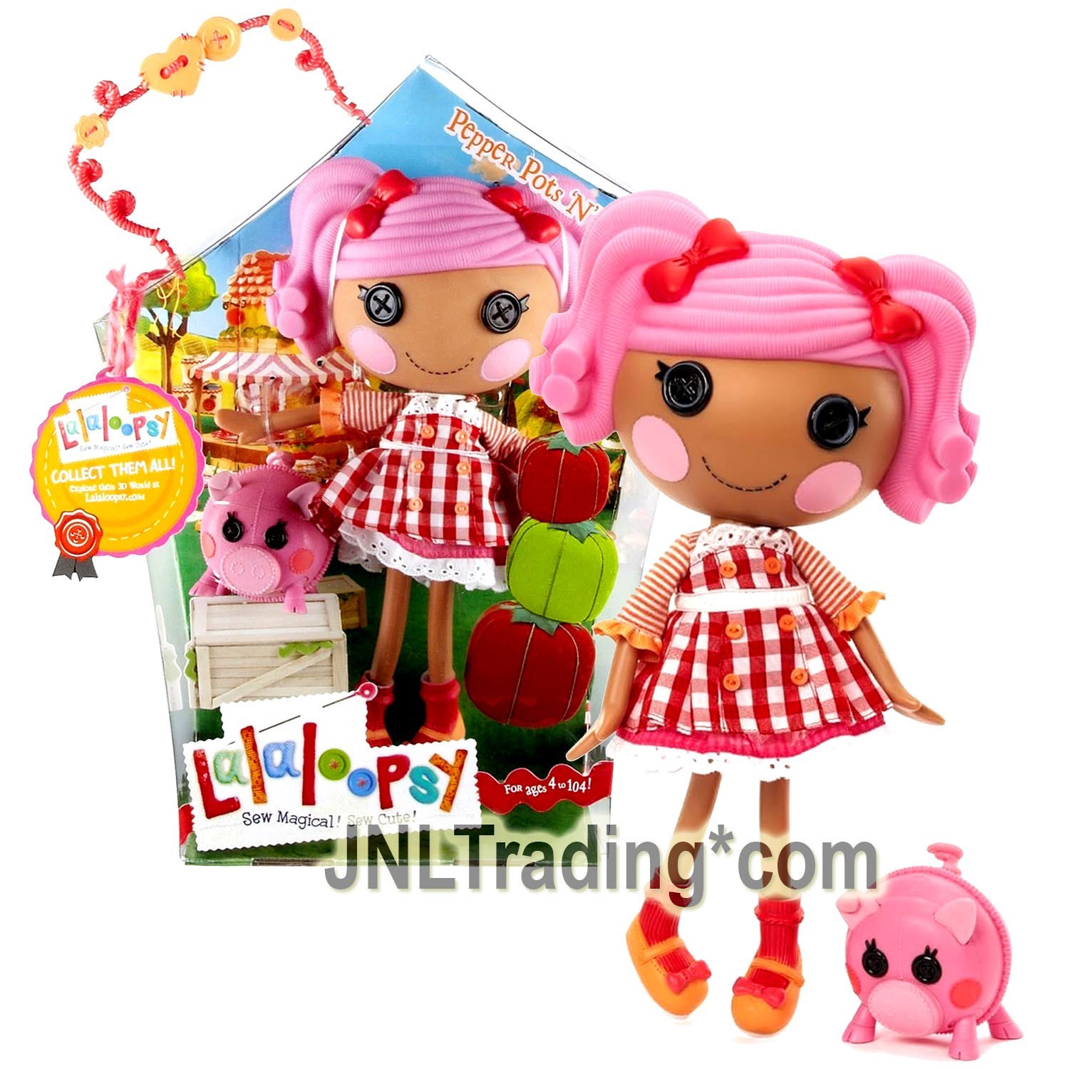 Lalaloopsy Sew Magical! Sew Cute! 12″ Button Doll PEPPER POTS ‘N’ PANS & Pet Pig
