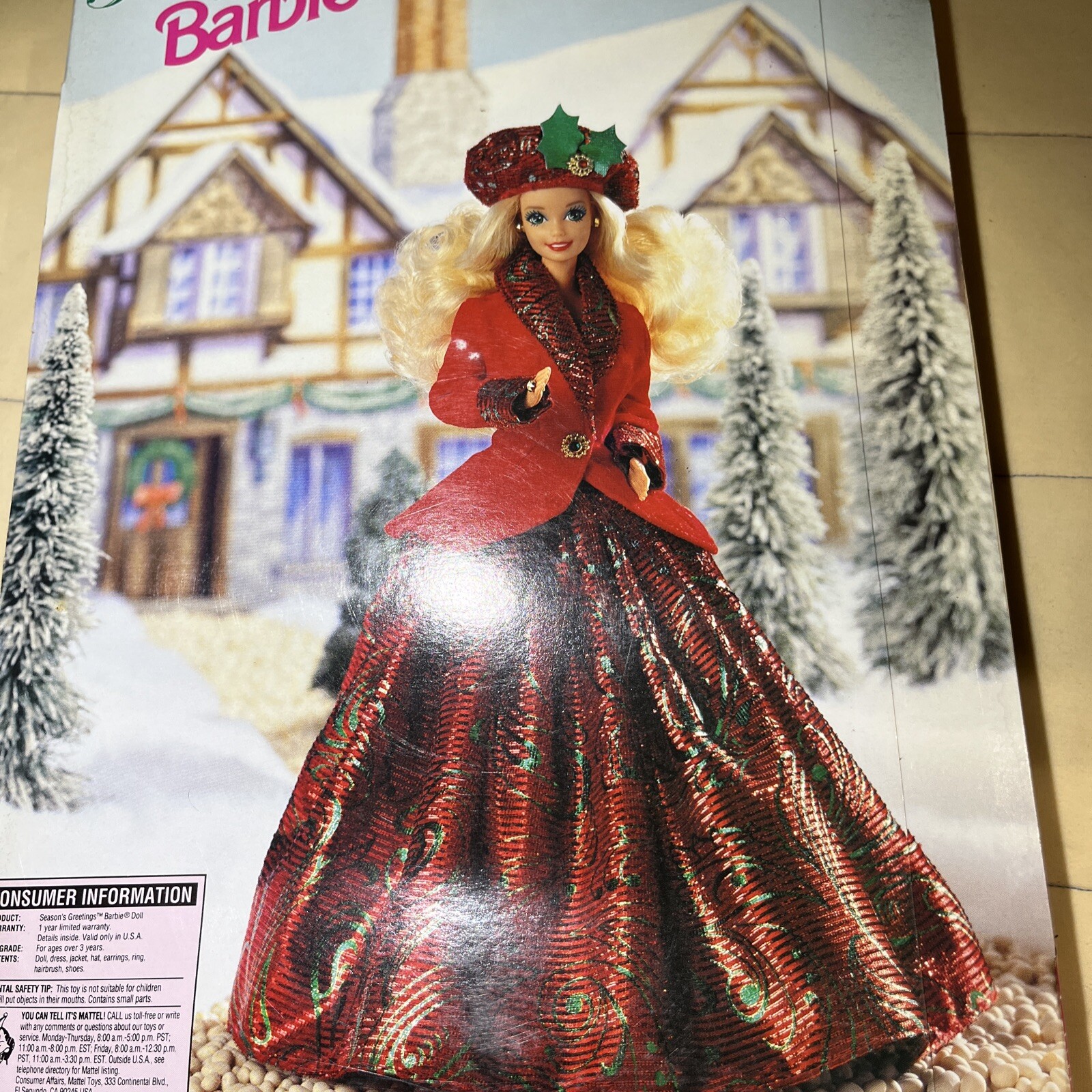 1994 Mattel Season’s Greetings Barbie #12384 Limited Edition NIB