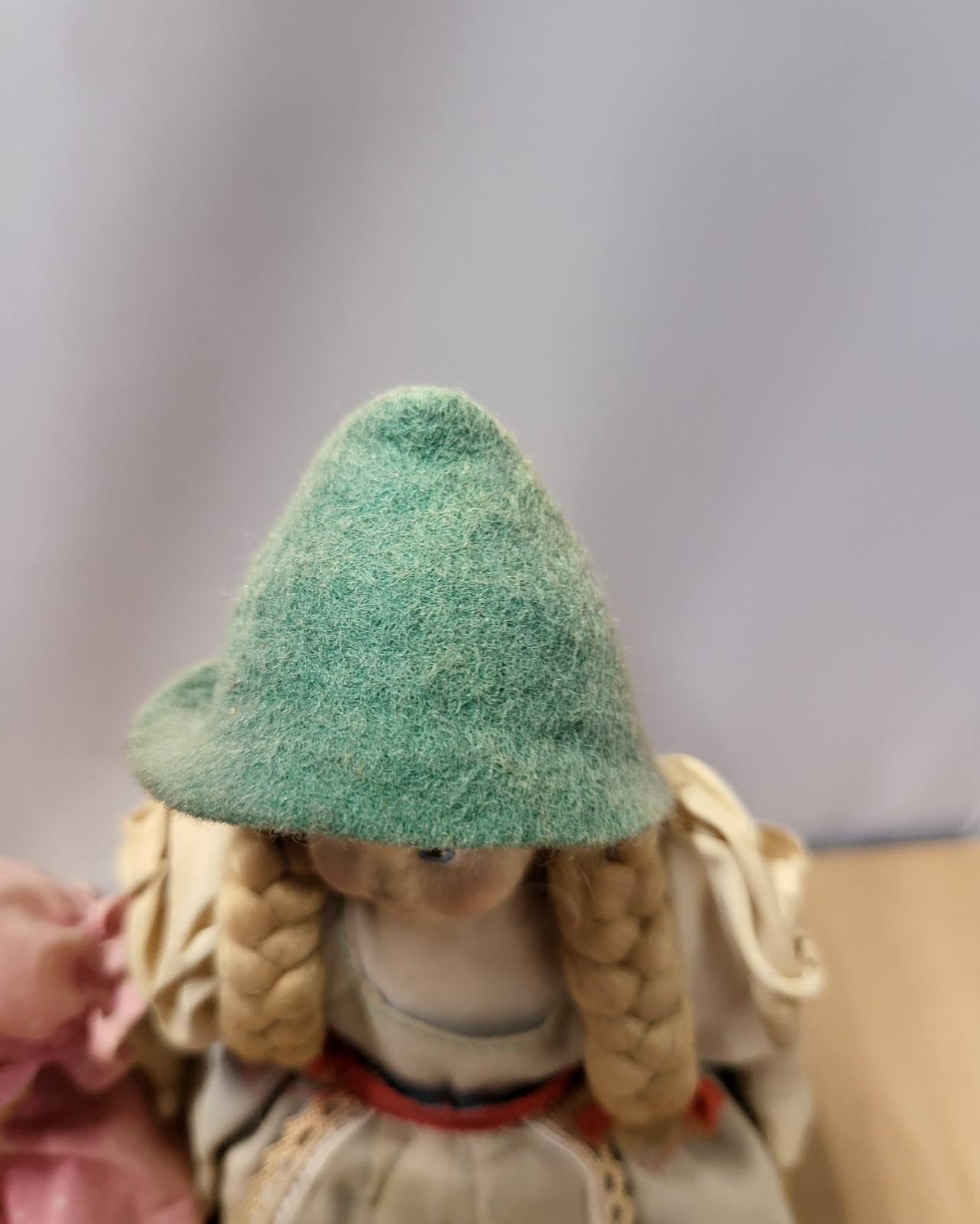 Two Antique Fabric Dolls With Hand Painted Face Possibly German