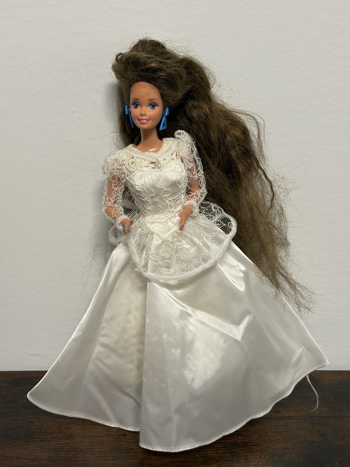 Mattel Totally Hair Whitney Doll Barbie In Ivory Wedding Dress 1980s Vintage