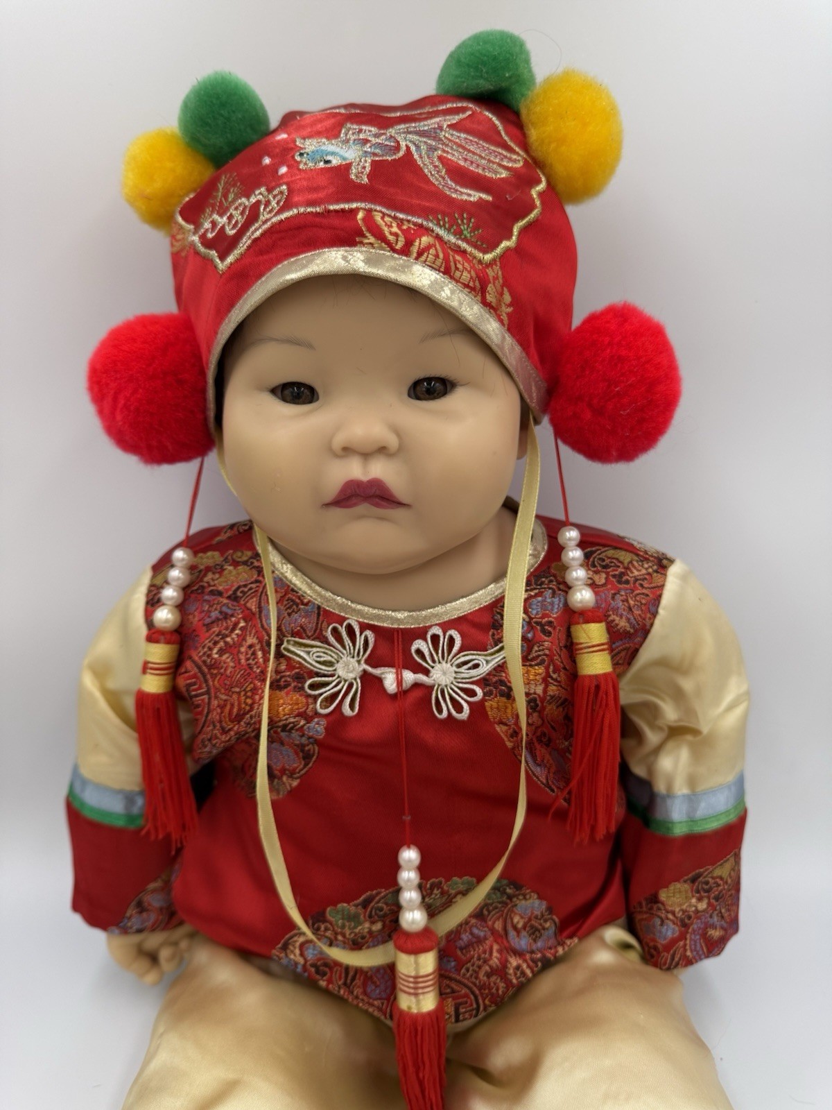Meng-Meng 24″ Porcelain Asian Baby Doll by Ping Lau #157/200 No box/COA CUTE!