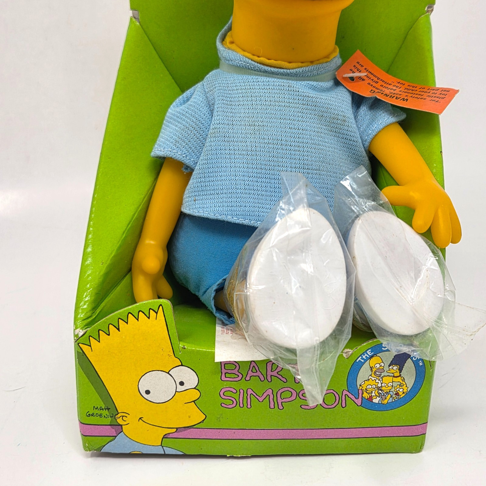 VINTAGE 1990 DAN DEE BART SIMPSON STUFFED ANIMAL PLUSH DOLL VINYL HEAD IN BOX