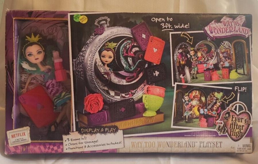 Brand New NIB Ever After High: Way Too Wonderland High with Raven Queen Playset