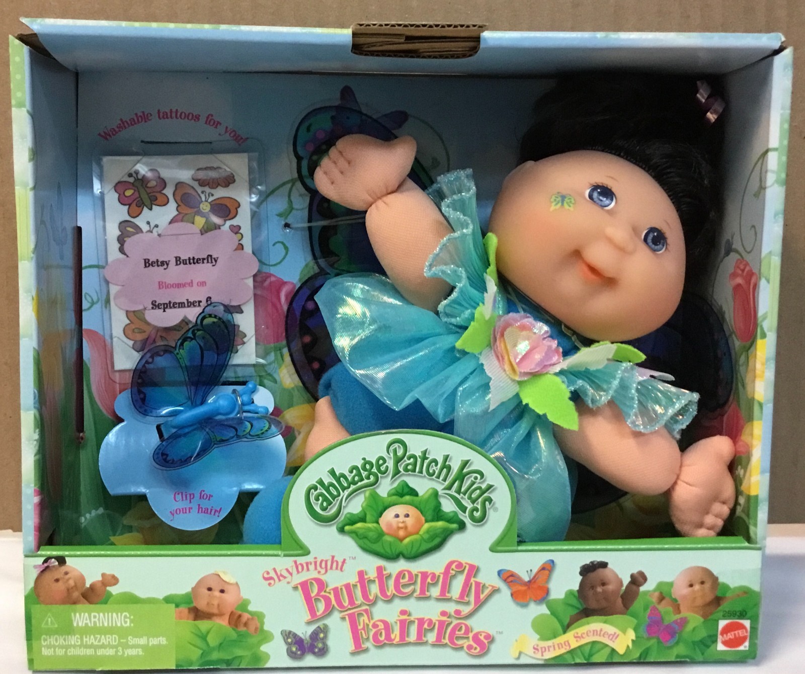 Vintage 1999 Cabbage Patch Kids Skybright Butterfly Fairies Della Doll