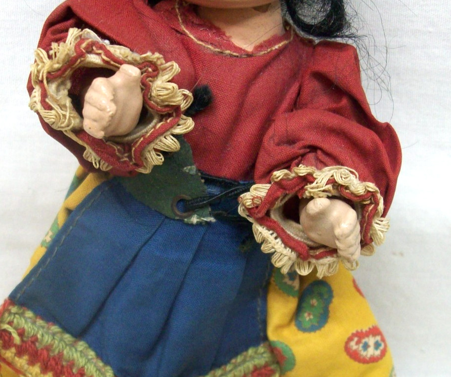 Vintage Composition Doll from Mexico, 8″ Tall in Good Condition
